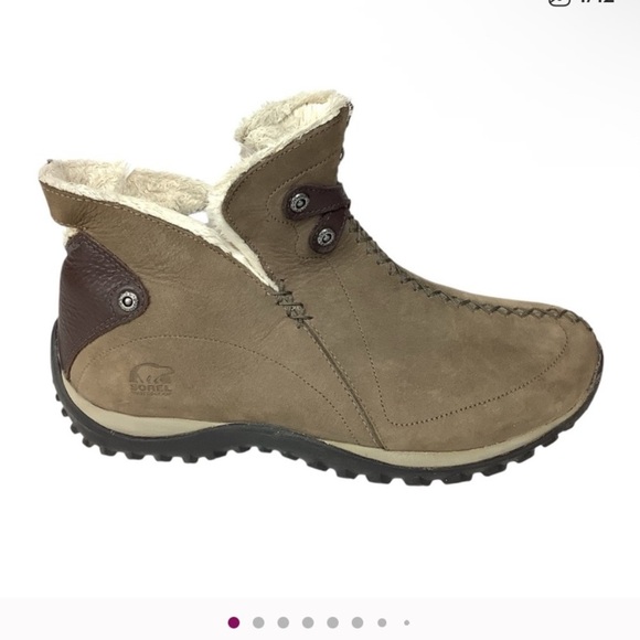 SOREL LEATHER WATERPROOF NICOLET THINSULATE WINTER BOOTS 7.5-8 - Picture 1 of 10